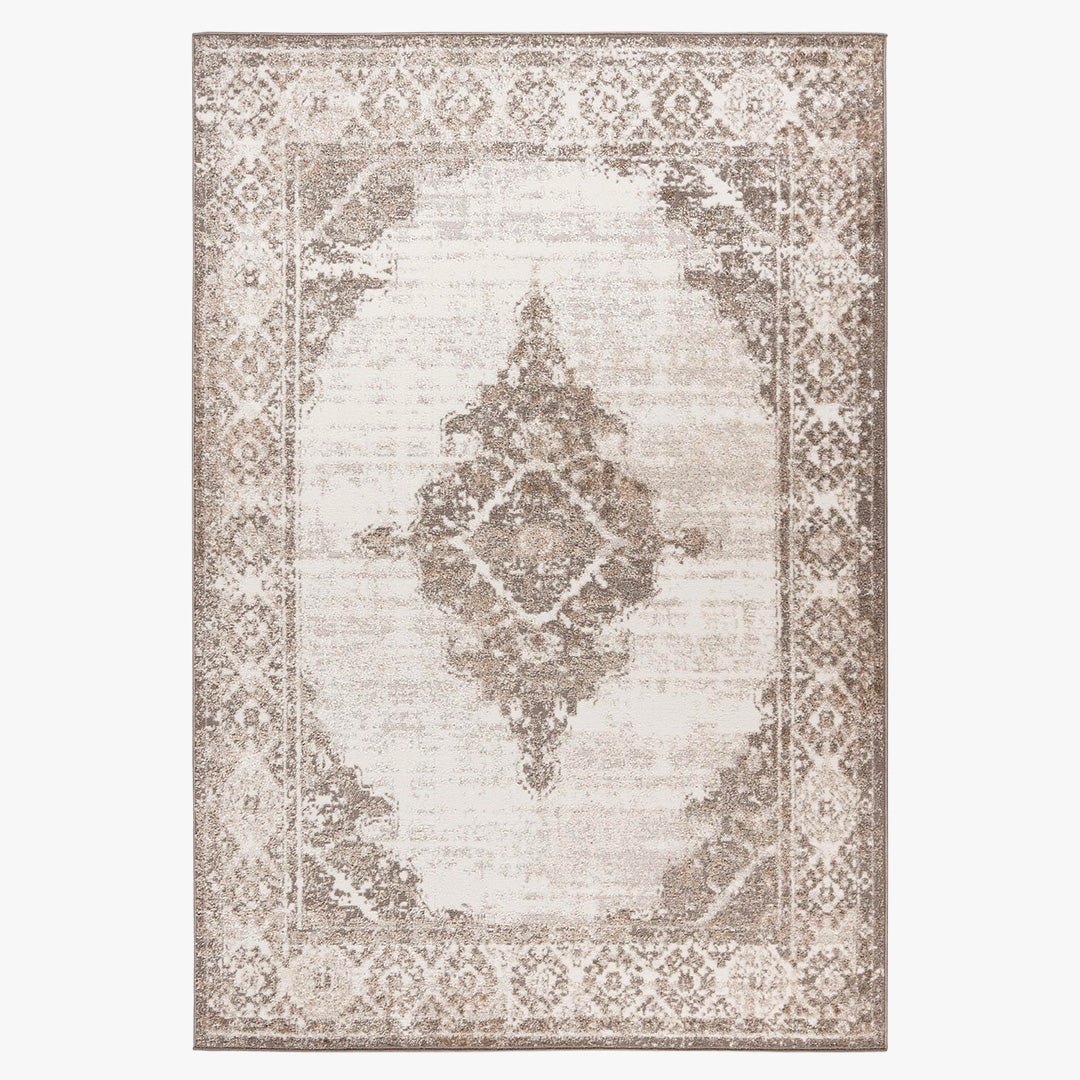 MILAS Tapis oriental en tissu beige - 160x230 cm - Tapis - Mobilier Deco