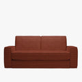 MINDY Canapé 3 places convertible velours côtelé terracotta matelas 14 cm