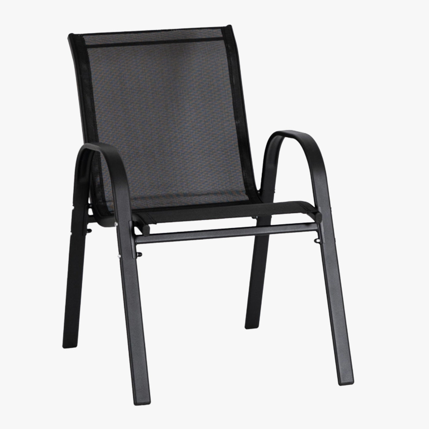 MINNESOTA Ensemble de mobilier de jardin 4 places avec table en verre noir - Mobilier de jardin - Mobilier Deco