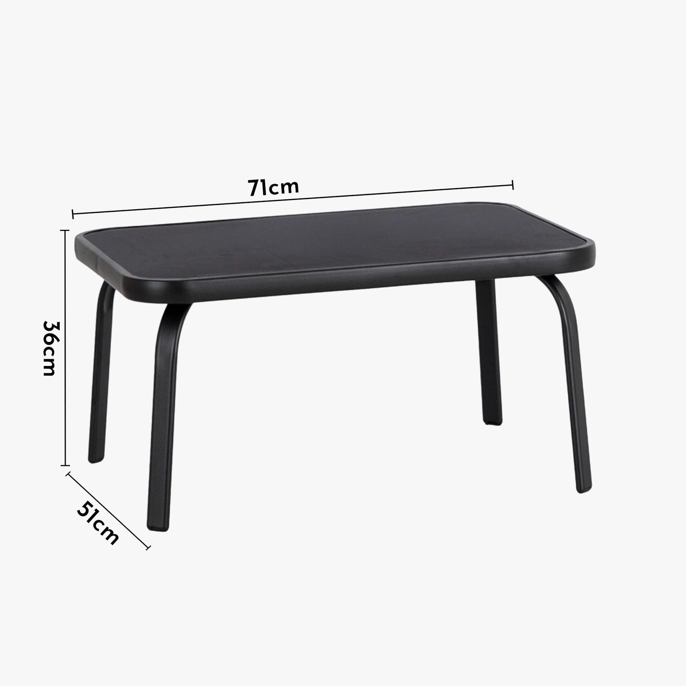 MINNESOTA Ensemble de mobilier de jardin 4 places avec table en verre noir - Mobilier de jardin - Mobilier Deco