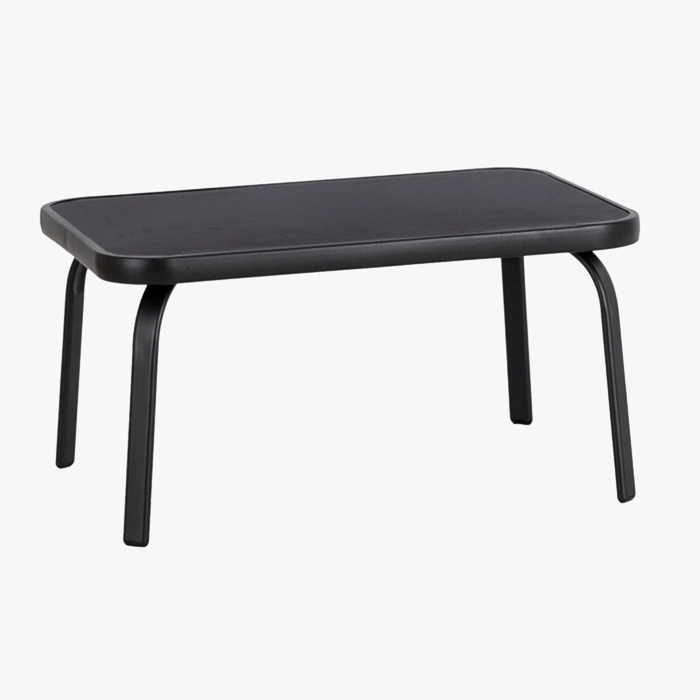 MINNESOTA Ensemble de mobilier de jardin 4 places avec table en verre noir - Mobilier de jardin - Mobilier Deco