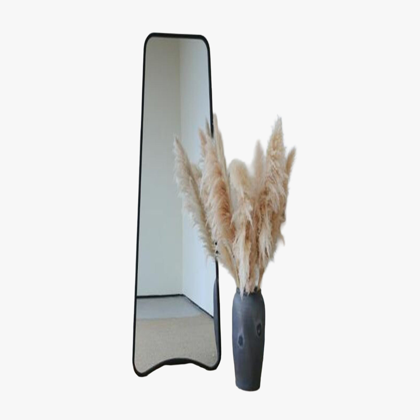MIRANY Miroir sur pieds rectangulaire en fer noir 122x58 cm - Miroirs - Mobilier Deco