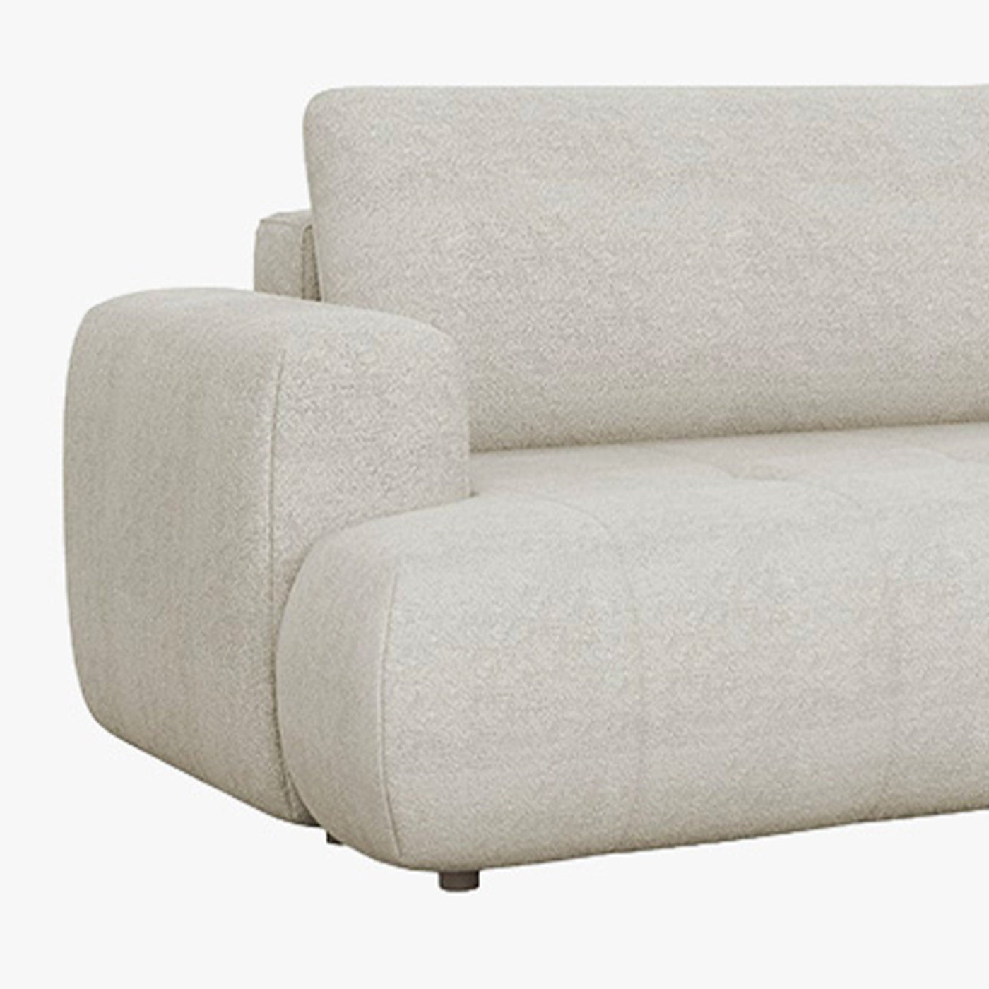 MIREL Canapé d'angle convertible en tissu écru - Angle droit - Canapé d'angle convertible - Mobilier Deco