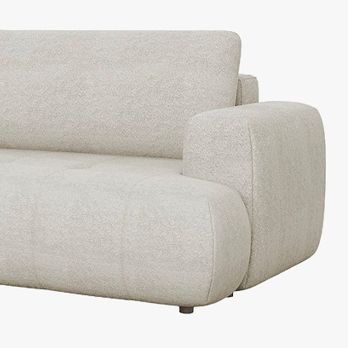 MIREL Canapé d'angle convertible en tissu écru - Angle gauche - Canapé d'angle convertible - Mobilier Deco