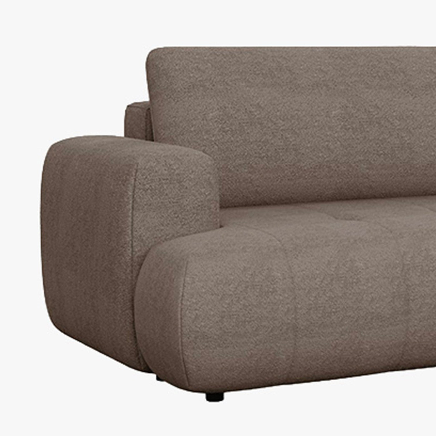 MIREL Canapé d'angle convertible en tissu marron - Angle droit - Canapé d'angle convertible - Mobilier Deco
