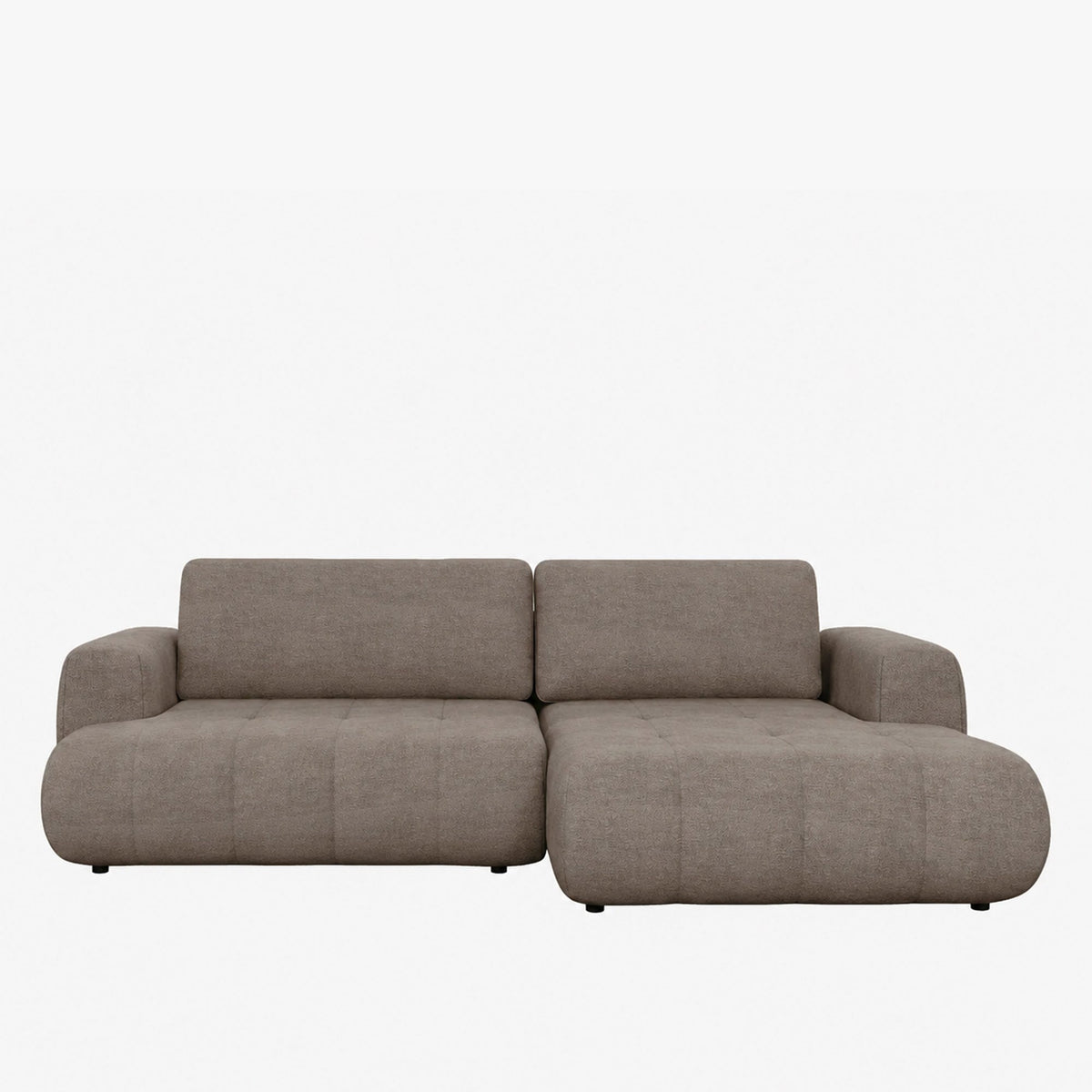 MIREL Canapé d'angle convertible en tissu marron - Angle droit - Canapé d'angle convertible - Mobilier Deco