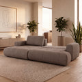 MIREL Canapé d'angle convertible en tissu marron - Angle gauche