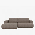 MIREL Canapé d'angle convertible en tissu marron - Angle gauche