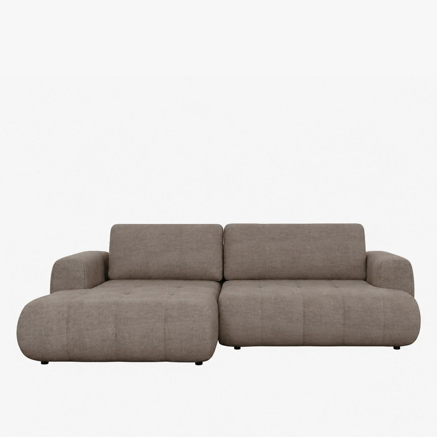 MIREL Canapé d'angle convertible en tissu marron - Angle gauche - Canapé d'angle convertible - Mobilier Deco