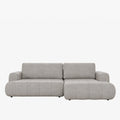 MIREL Canapé d'angle convertible en tissu taupe - Angle droit