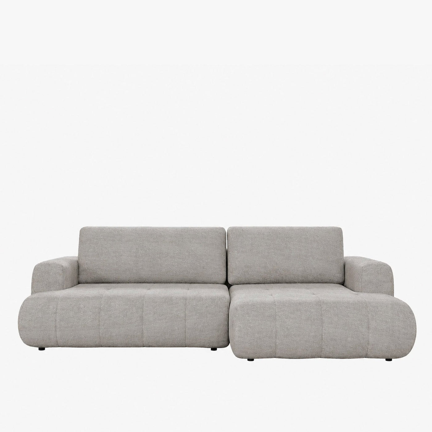 MIREL Canapé d'angle convertible en tissu taupe - Angle droit - Canapé d'angle convertible - Mobilier Deco