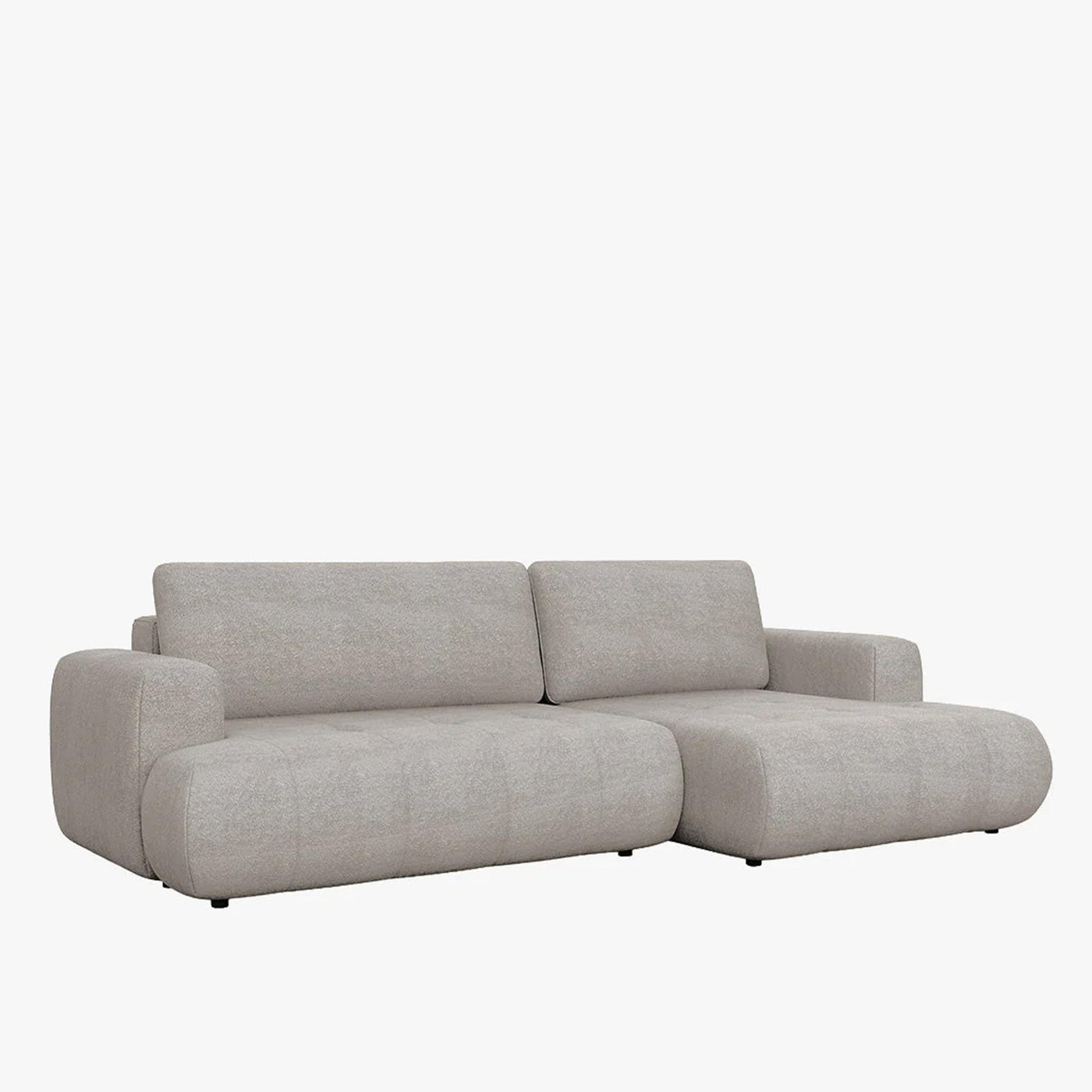 MIREL Canapé d'angle convertible en tissu taupe - Angle droit - Canapé d'angle convertible - Mobilier Deco