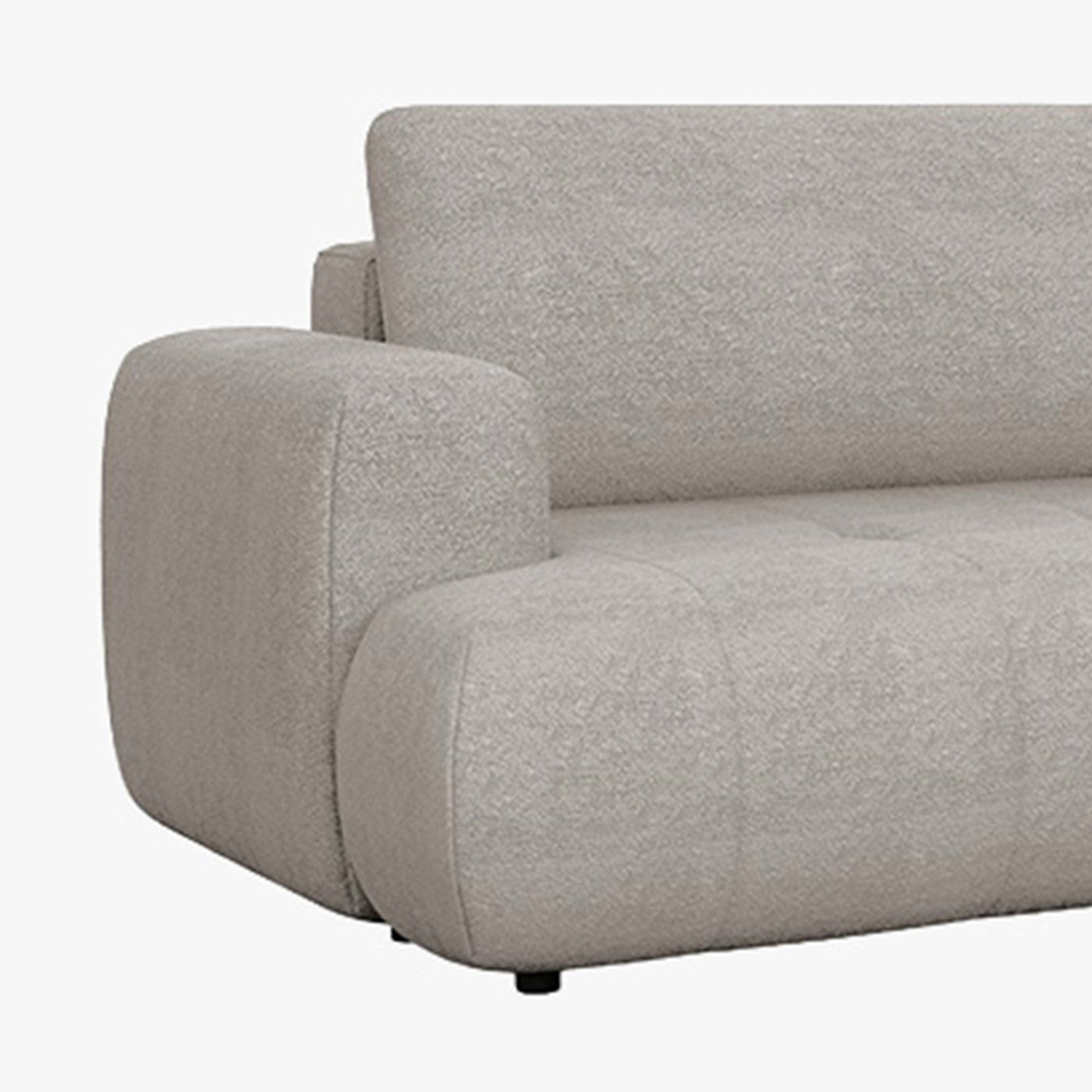 MIREL Canapé d'angle convertible en tissu taupe - Angle droit - Canapé d'angle convertible - Mobilier Deco