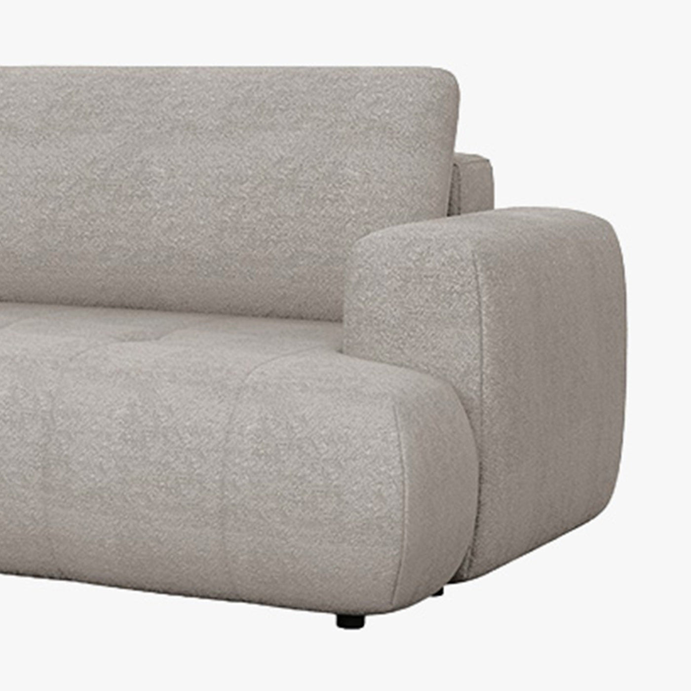 MIREL Canapé d'angle convertible en tissu taupe - Angle gauche - Canapé d'angle convertible - Mobilier Deco