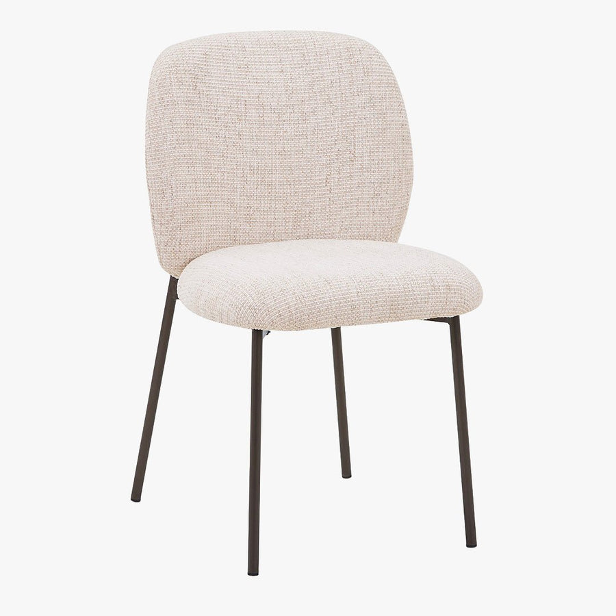MOGAN Lot de 2 chaises en tissu beige pieds en métal noir — aperçu vidéo