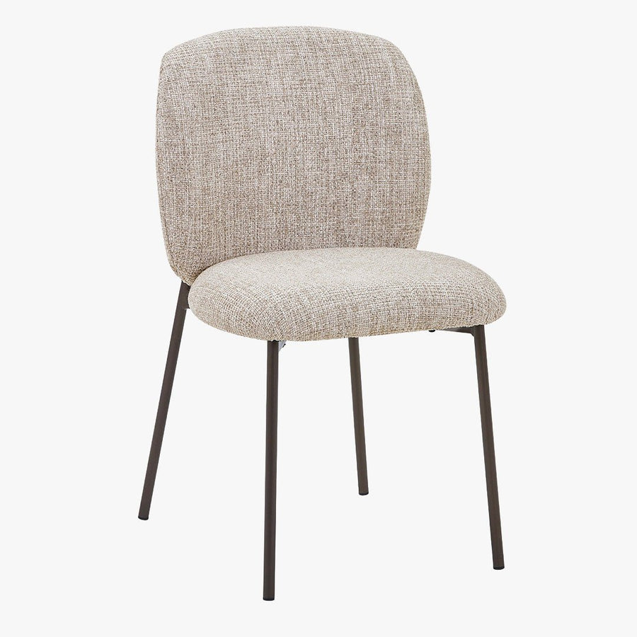 MOGAN Lot de 2 chaises en tissu taupe pieds en métal noir — aperçu vidéo