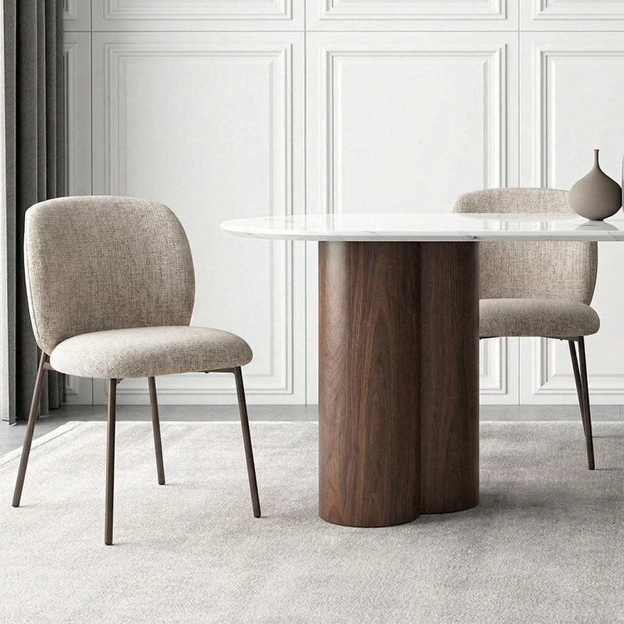 MOGAN Lot de 2 chaises en tissu taupe pieds en métal noir — aperçu vidéo