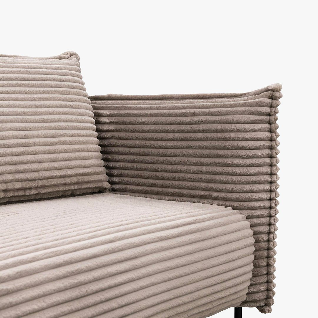 MONICA Canapé 3 places convertible avec coffre velours gros côtelé taupe - Canapés convertibles - Mobilier Deco