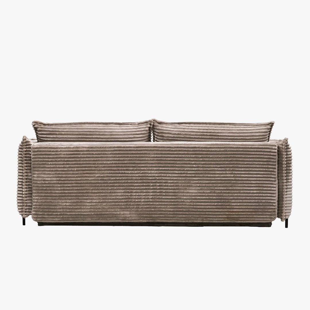 MONICA Canapé 3 places convertible avec coffre velours gros côtelé taupe - Canapés convertibles - Mobilier Deco