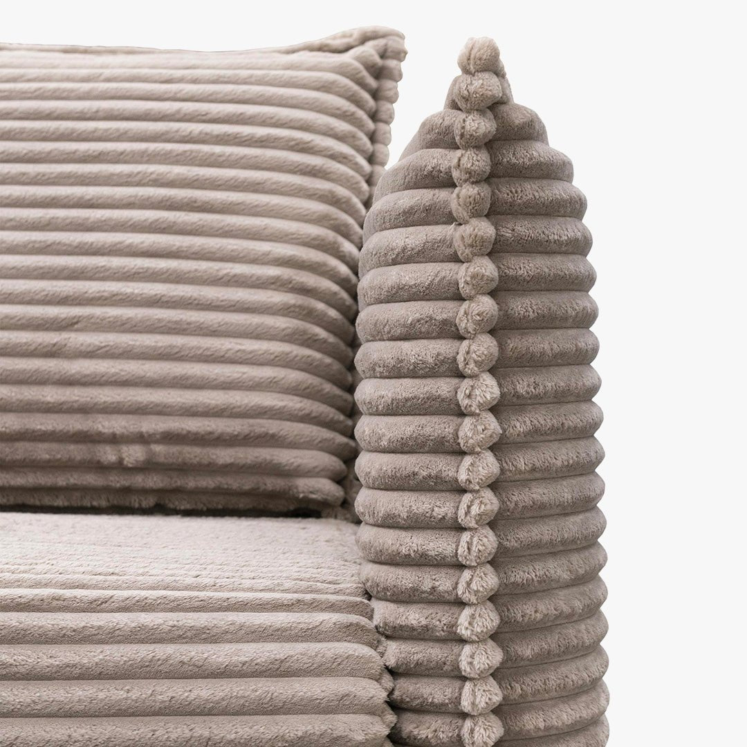 MONICA Canapé 3 places convertible avec coffre velours gros côtelé taupe - Canapés convertibles - Mobilier Deco