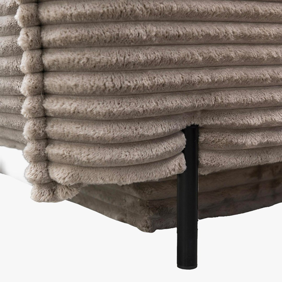 MONICA Canapé 3 places convertible avec coffre velours gros côtelé taupe - Canapés convertibles - Mobilier Deco