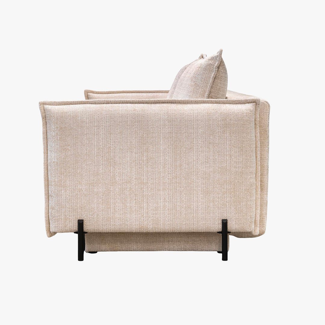 MONICA TISSU Canapé 3 places convertible avec coffre en tissu beige - Canapés convertibles - Mobilier Deco