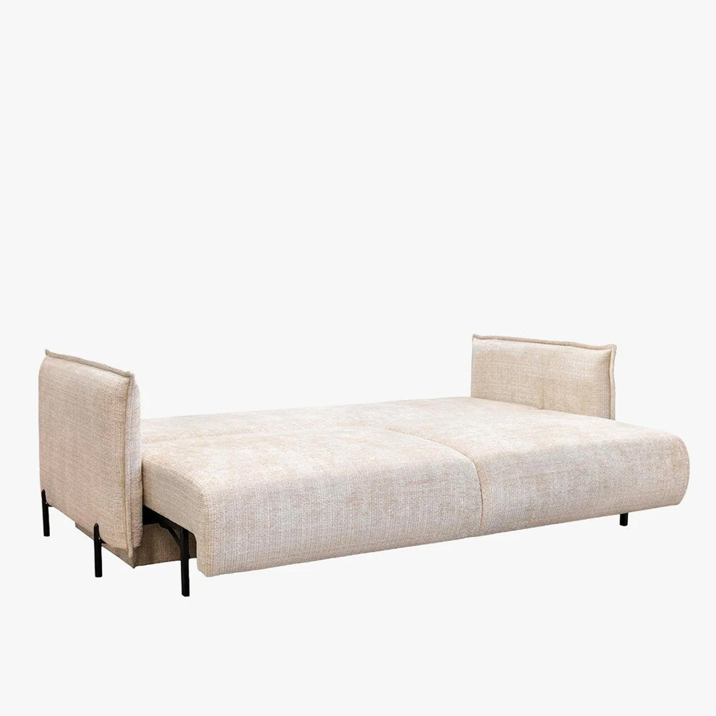 MONICA TISSU Canapé 3 places convertible avec coffre en tissu beige - Canapés convertibles - Mobilier Deco