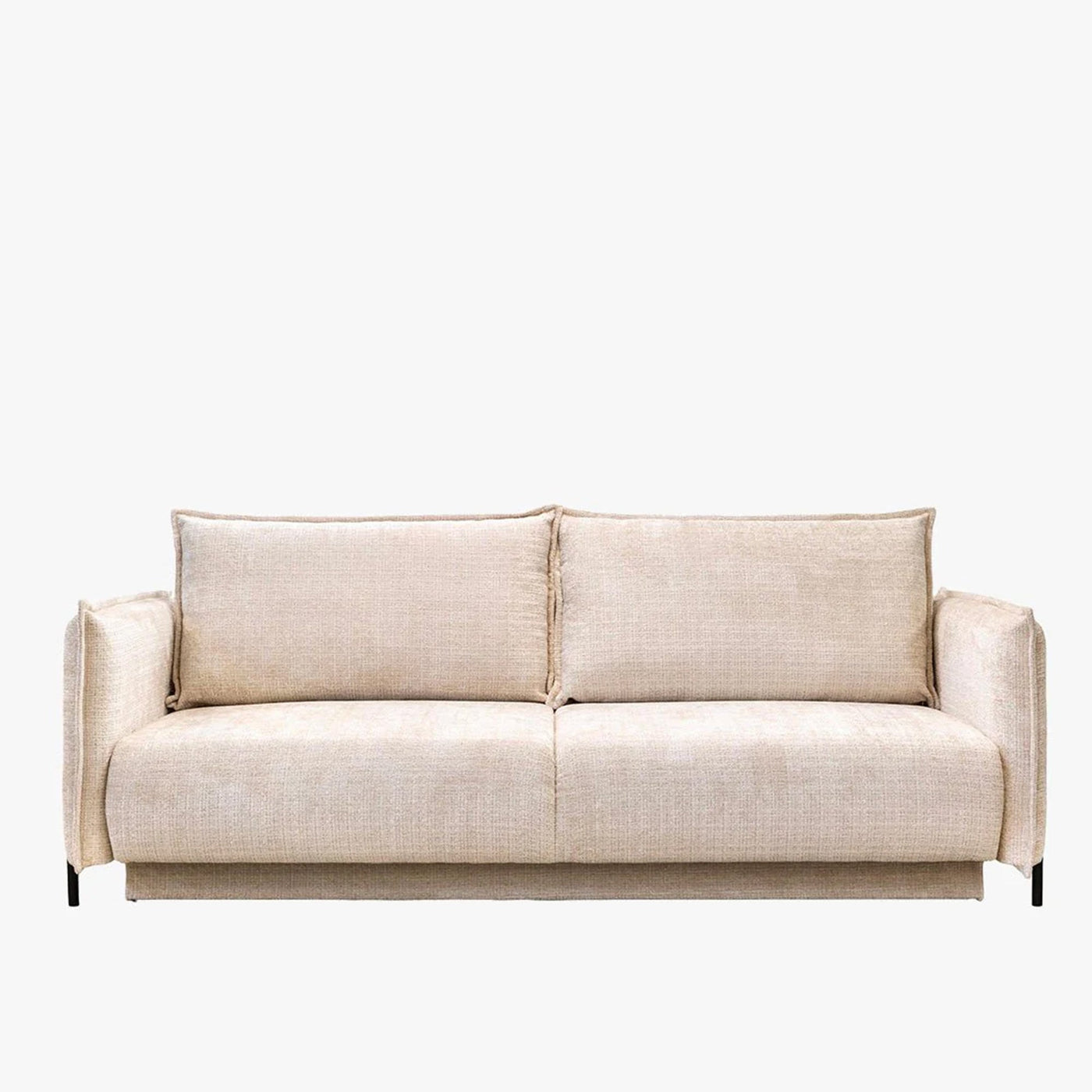 MONICA TISSU Canapé 3 places convertible avec coffre en tissu beige - Canapés convertibles - Mobilier Deco