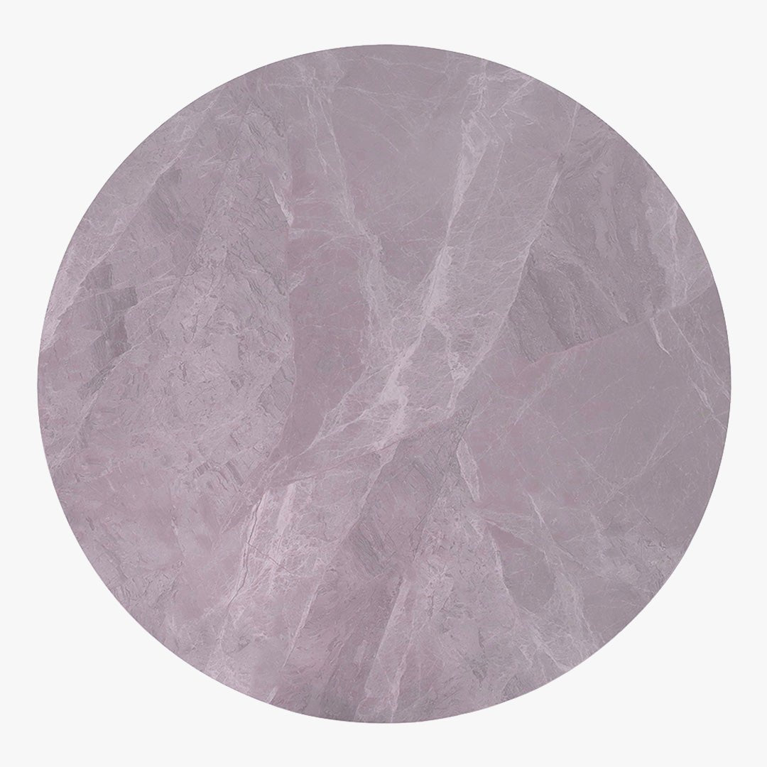 MONNA Table à manger ronde pierre frittée gris piètement en métal noir - Table à manger - Mobilier Deco