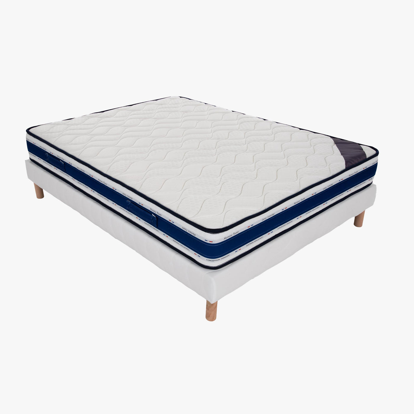 MOON Ensemble sommier+matelas 22 cm 140x190 - Ensemble literie - Mobilier Deco