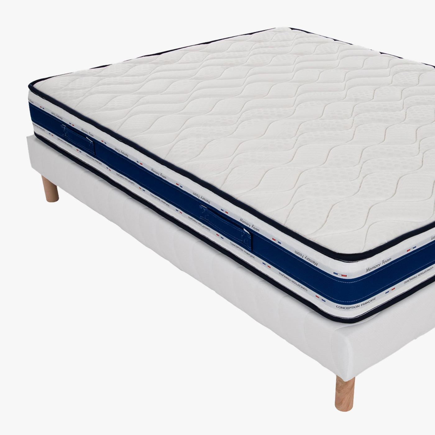 MOON Ensemble sommier+matelas 22 cm 140x190 - Ensemble literie - Mobilier Deco