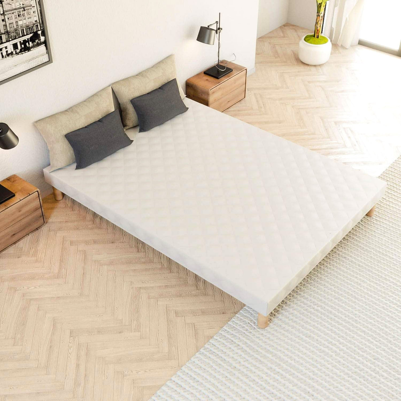 MOONLIGHT Sommier 140x190 + 4 pieds - Sommier - Mobilier Deco