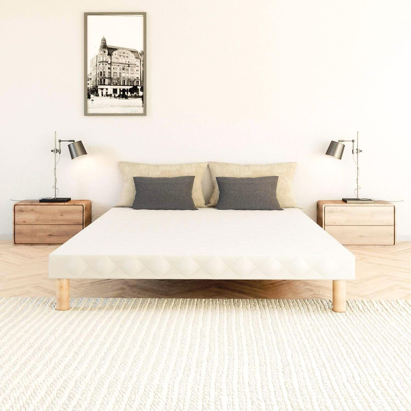 MOONLIGHT Sommier 140x190 + 4 pieds - Sommier - Mobilier Deco