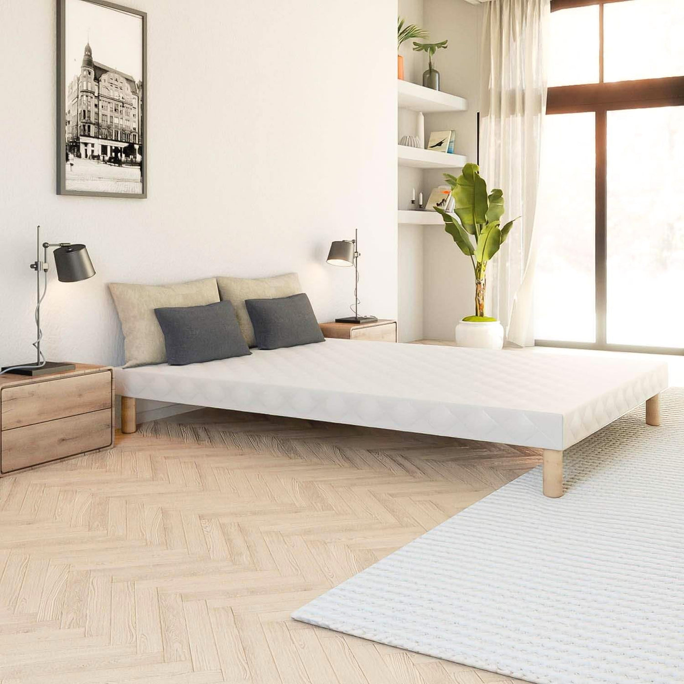 MOONLIGHT Sommier 140x190 + 4 pieds - Sommier - Mobilier Deco