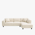 MUNICH Canapé d'angle en tissu beige - Angle droit