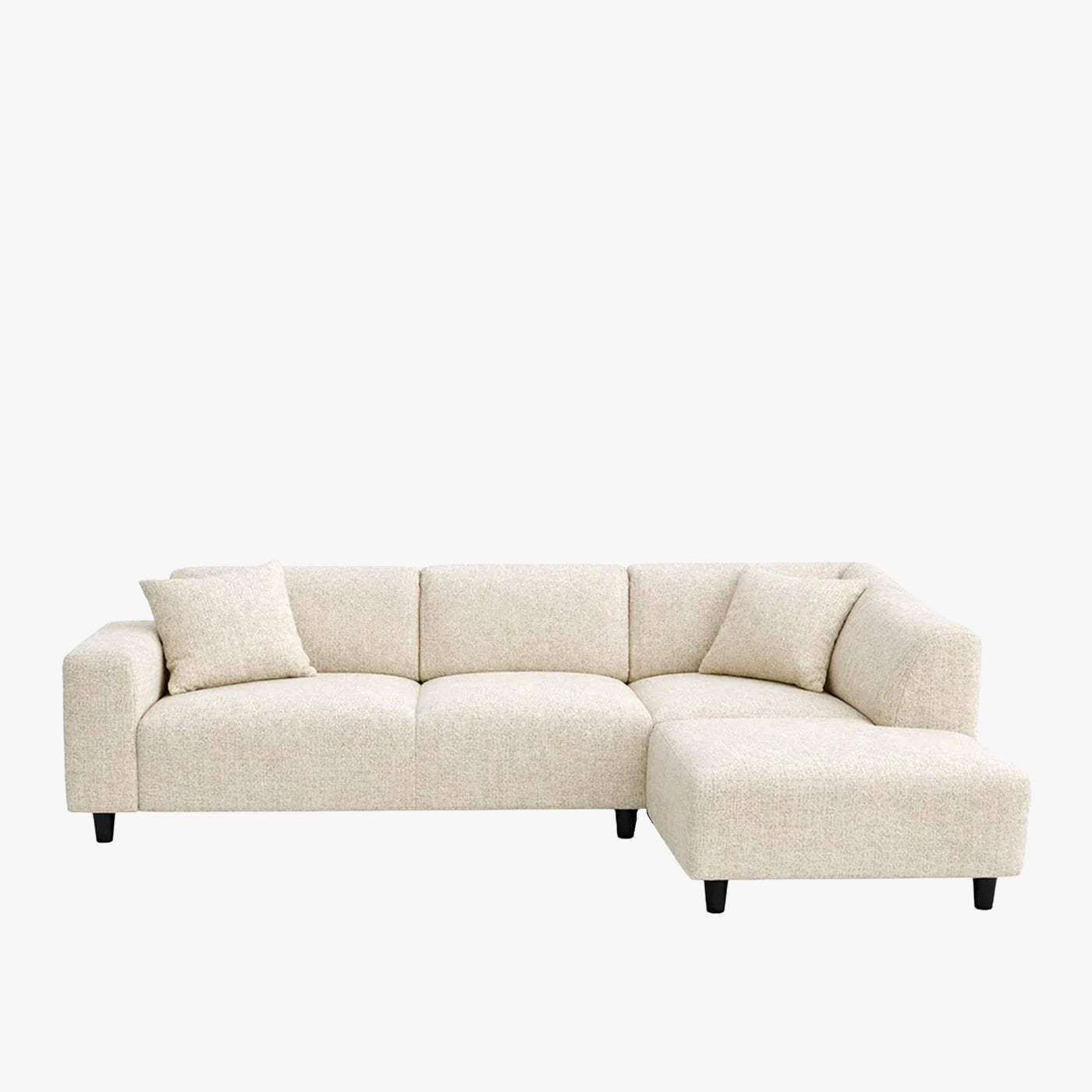 MUNICH Canapé d'angle en tissu beige - Angle droit - Canapés d'angle - Mobilier Deco