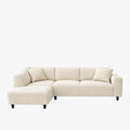 MUNICH Canapé d'angle en tissu beige foncé - Angle gauche