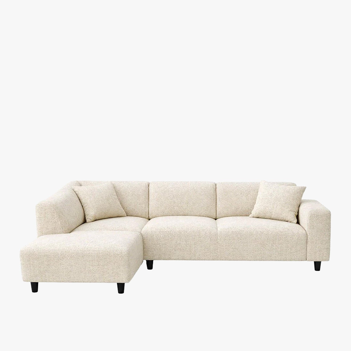 MUNICH Canapé d'angle en tissu beige foncé - Angle gauche - Canapés d'angle - Mobilier Deco