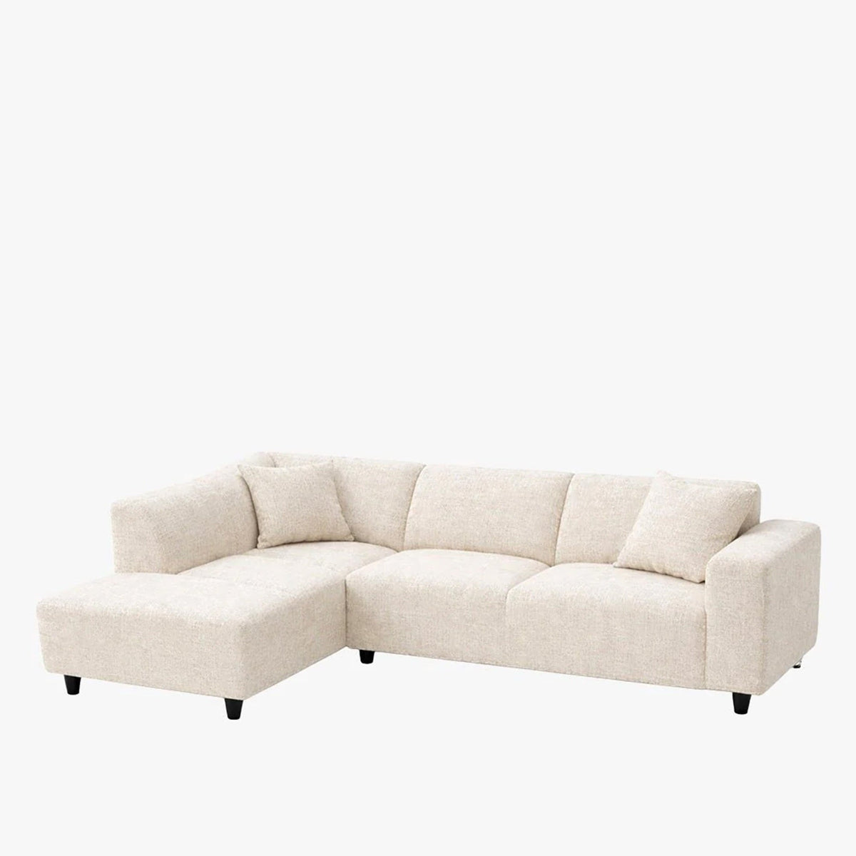 MUNICH Canapé d'angle en tissu beige foncé - Angle gauche - Canapés d'angle - Mobilier Deco