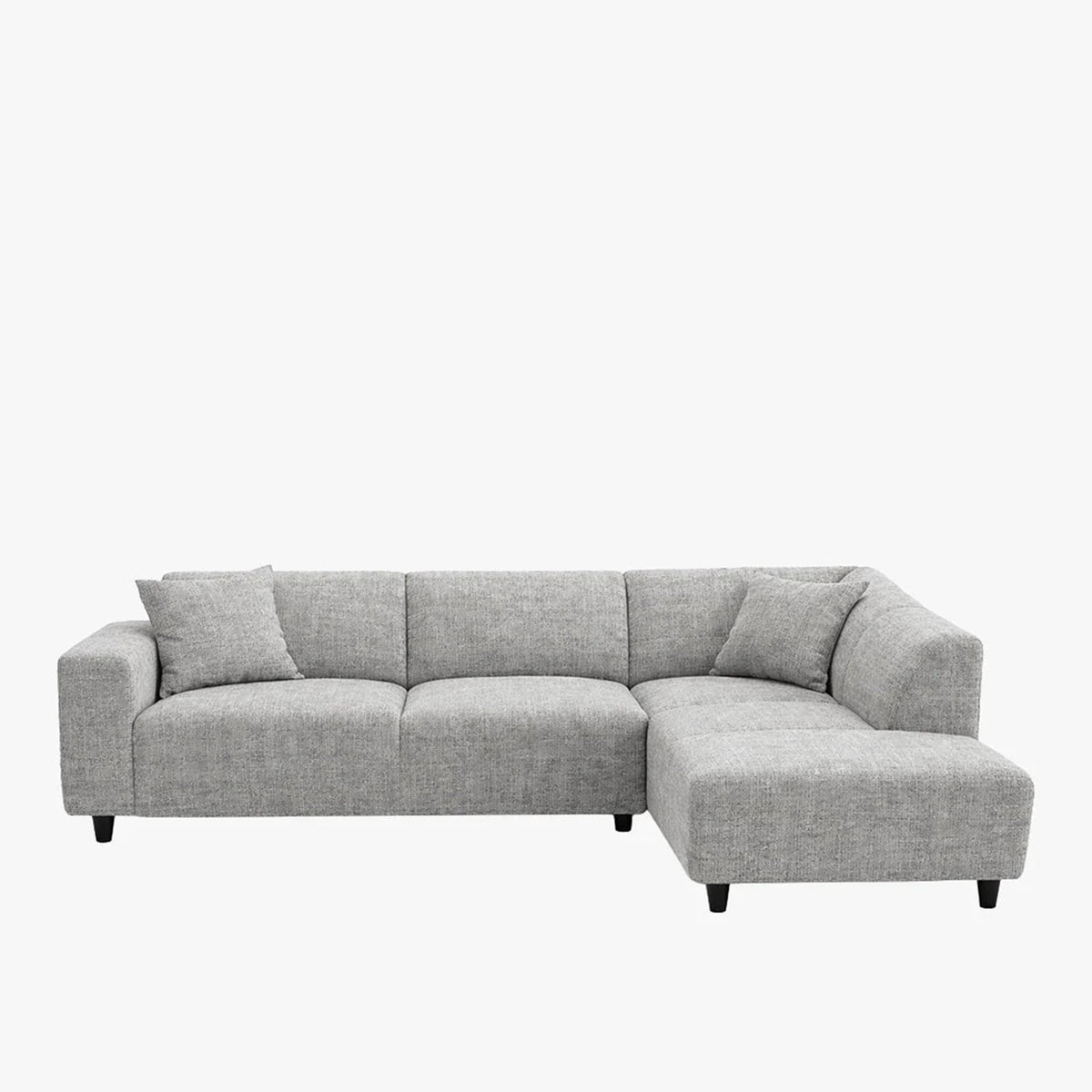 MUNICH Canapé d'angle en tissu gris - Angle droit - Canapés d'angle - Mobilier Deco