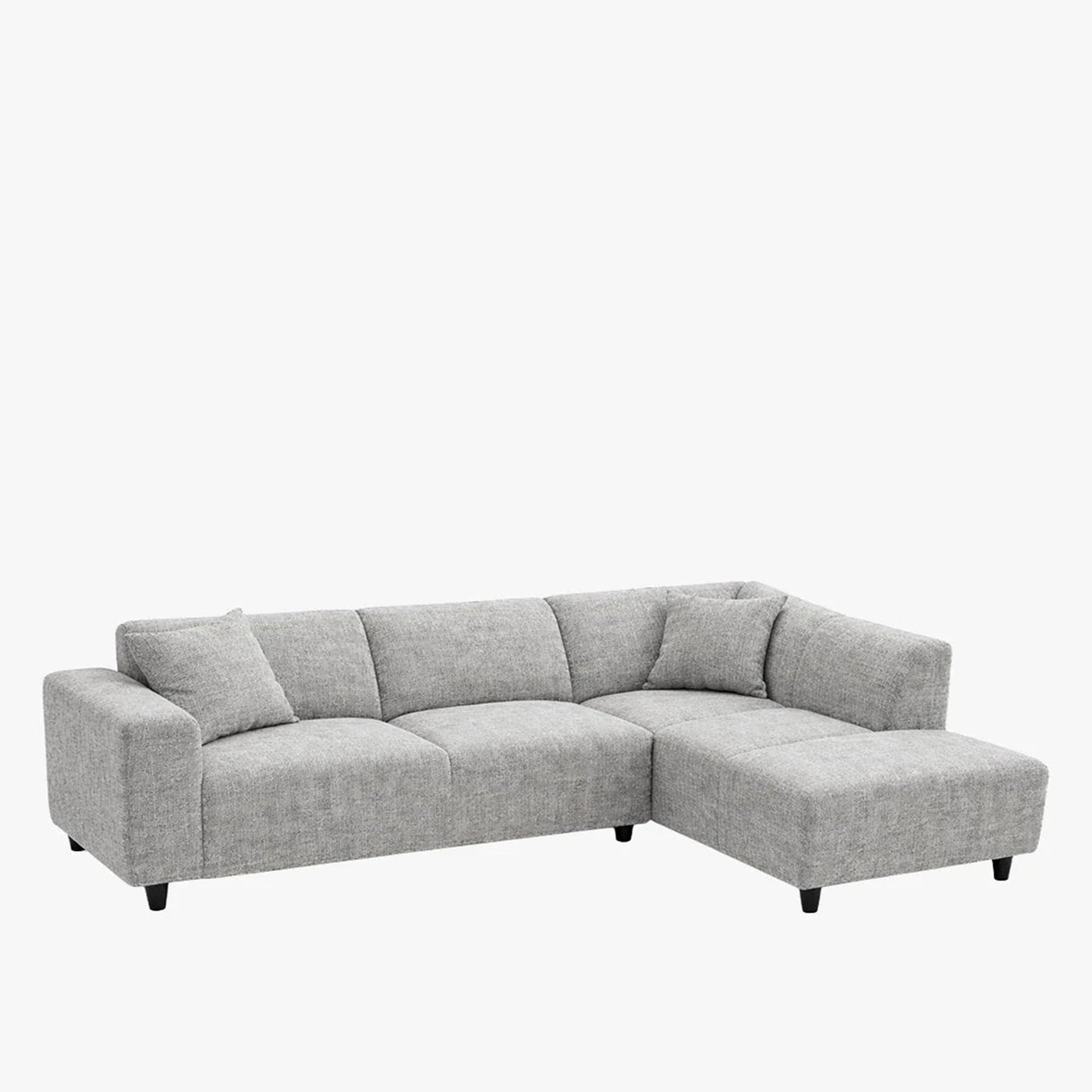 MUNICH Canapé d'angle en tissu gris - Angle droit - Canapés d'angle - Mobilier Deco