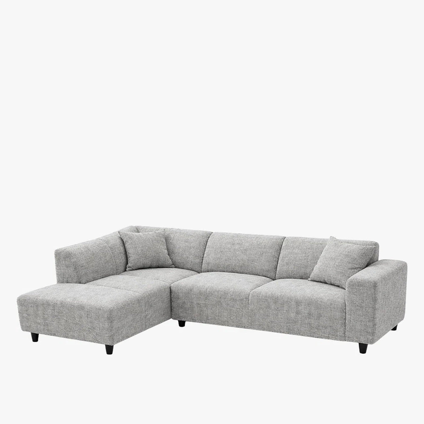 MUNICH Canapé d'angle en tissu gris - Angle gauche - Canapés d'angle - Mobilier Deco