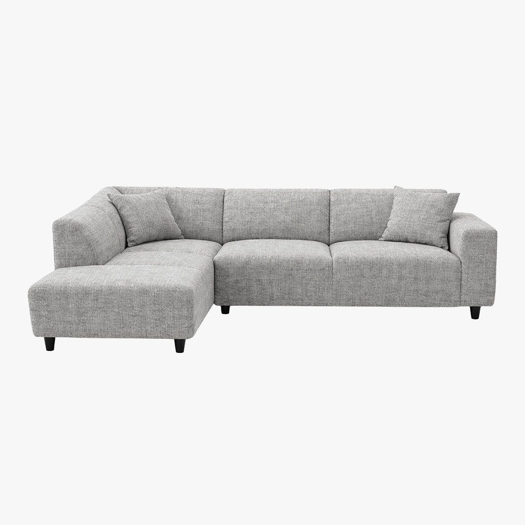 MUNICH Canapé d'angle en tissu gris - Angle gauche - Canapés d'angle - Mobilier Deco
