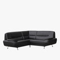 MUZA Canapé d'angle design en simili cuir noir