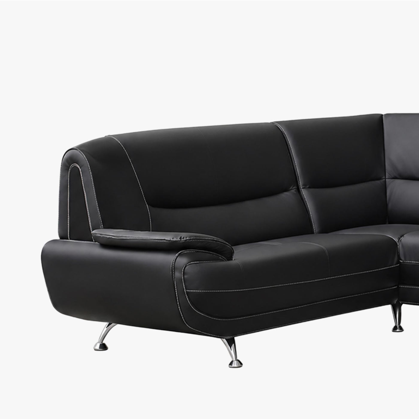 MUZA Canapé d'angle design en simili cuir noir - Canapés d'angle - Mobilier Deco