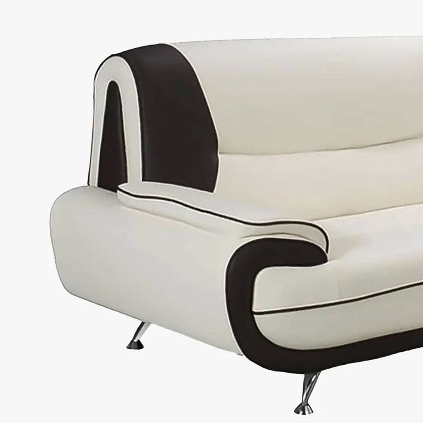 MUZA Ensemble canapé design en simili cuir blanc et noir - Ensemble de canapés - Mobilier Deco