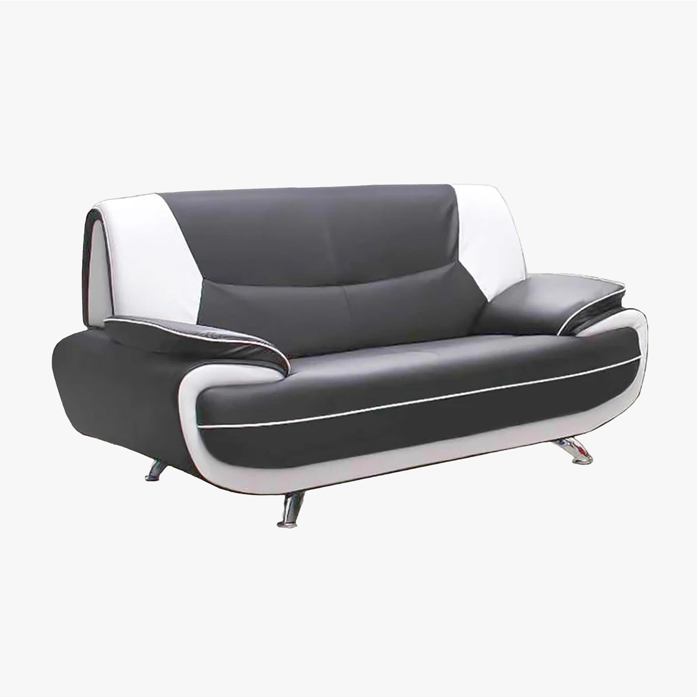 MUZA Ensemble canapé design en simili cuir gris et blanc - Ensemble de canapés - Mobilier Deco