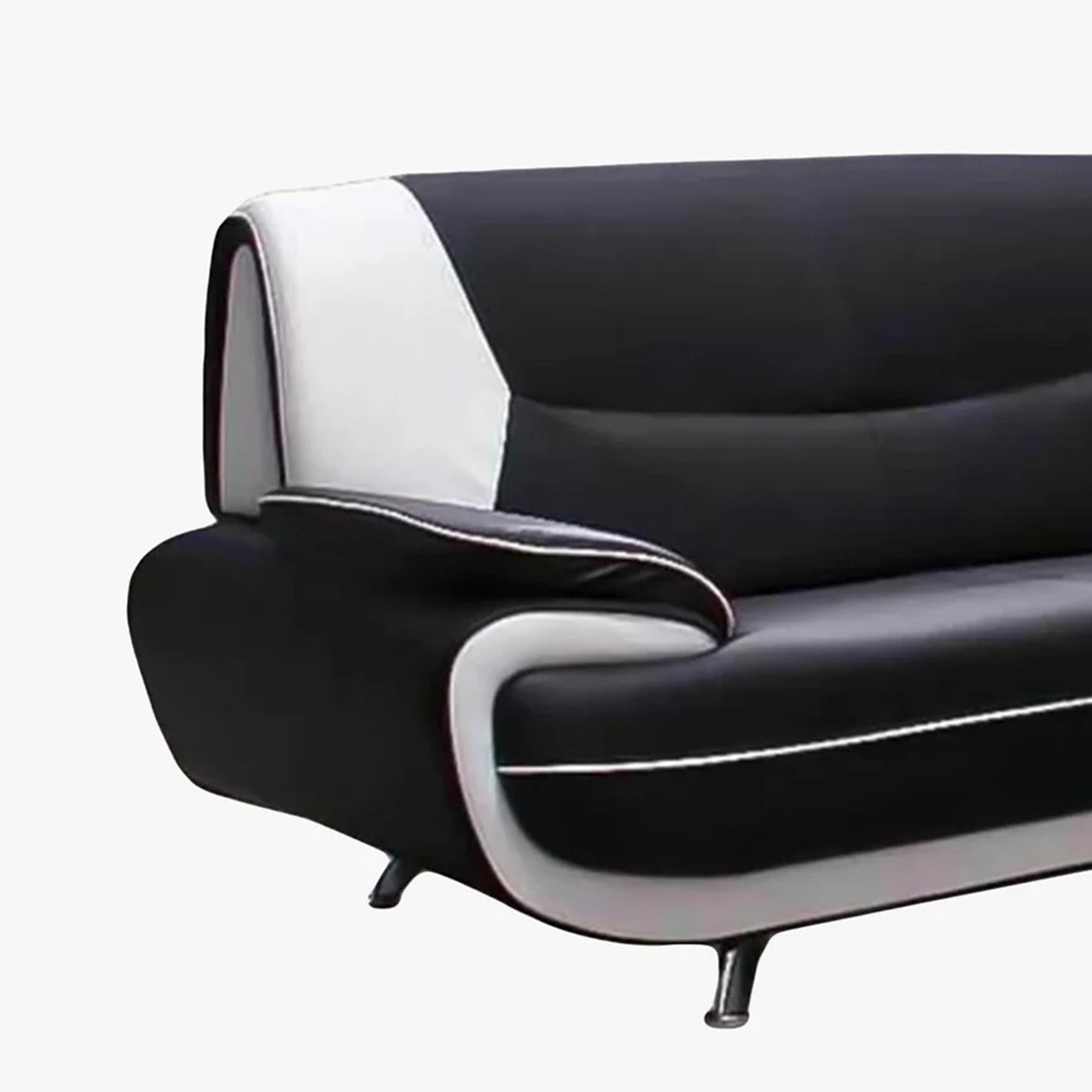 MUZA Ensemble canapé design en simili cuir noir et blanc - Ensemble de canapés - Mobilier Deco