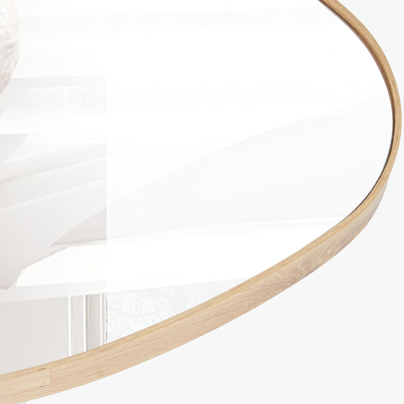 NACIA Miroir mural ovale 80x50 cm couleur chêne vieilli - Miroirs - Mobilier Deco