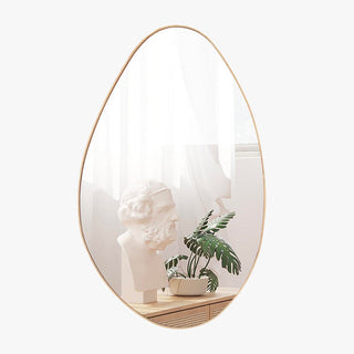 NACIA Miroir mural ovale 80x50 cm couleur chêne vieilli